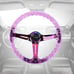 JDM TRD Universal 6-Hole 350mm Deep Dish Purple Crystal Bubble Steering Wheel