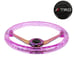 JDM TRD Universal 6-Hole 350mm Deep Dish Purple Crystal Bubble Steering Wheel