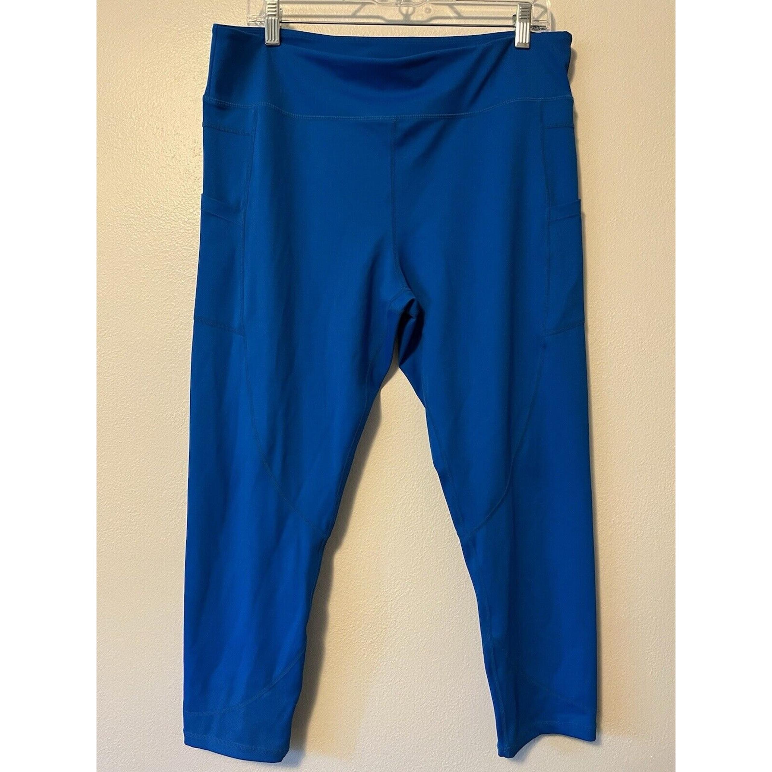 ZYIA Active Women's Size 20 Bright Blue Activewear Leggings Side Pockets Workout