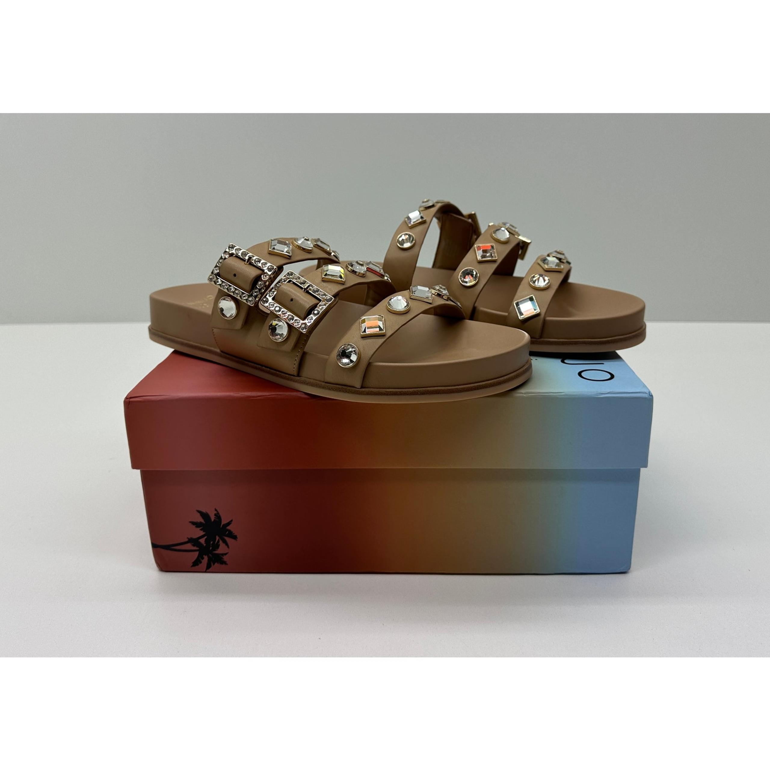 x Gianni Bini Women's Dj-Kaia Jewel Sandals Sierra Tan Size 10 NIB #00S - Dannijo