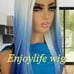 Blue ombre lace front wig