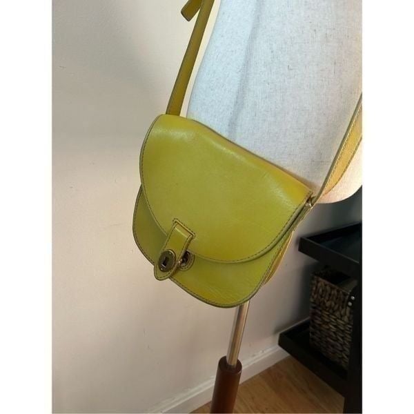 Fossil yellow crossbody leather bag