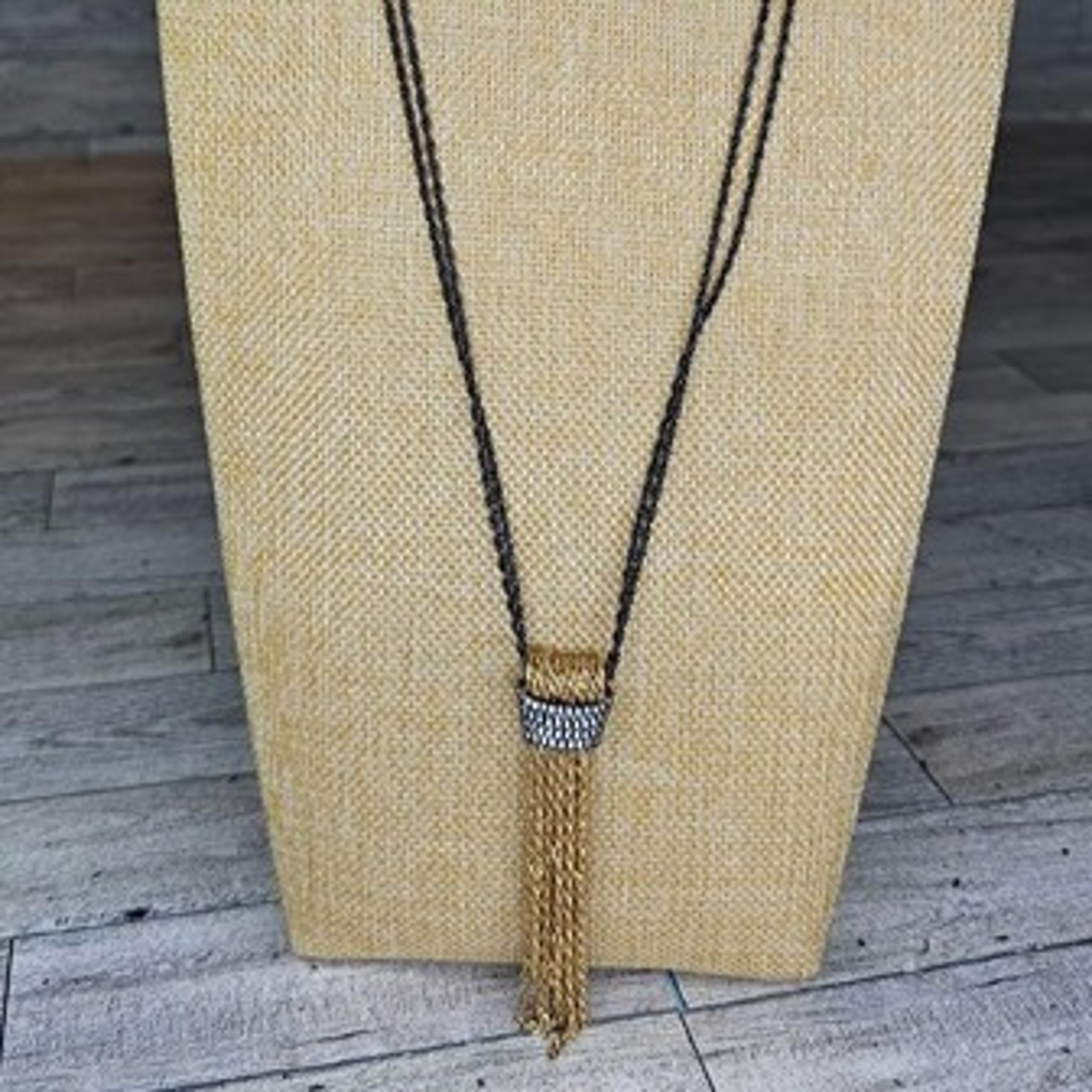 Windsor Pavel Tassel Long Chain Necklace 30"L Fringe Drop: 4"L - Stella & Dot
