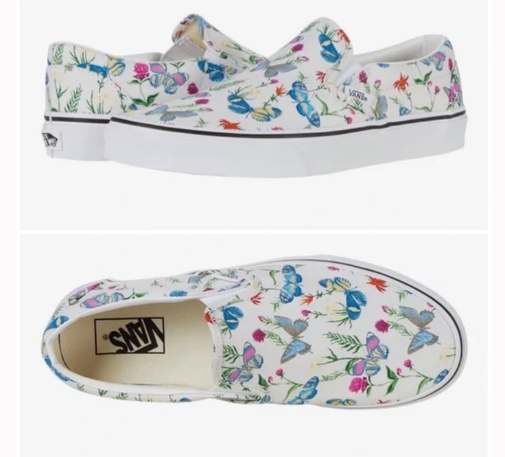 Vans Classic Slip On Women's Size Floral Skateboarding Canvas