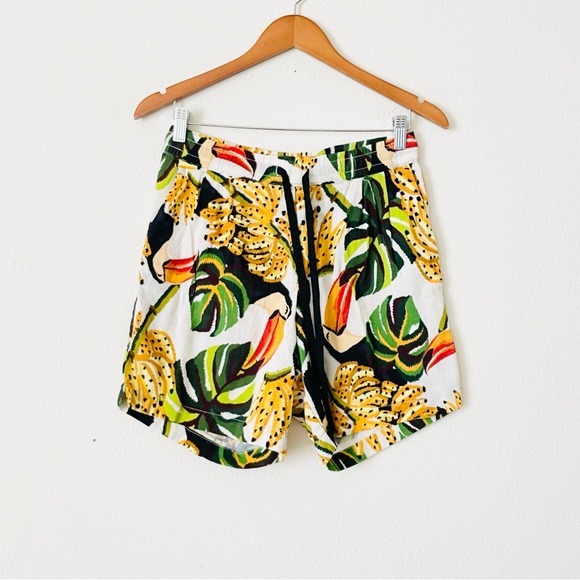 Farm Rio SMALL Banana tropical high rise shorts