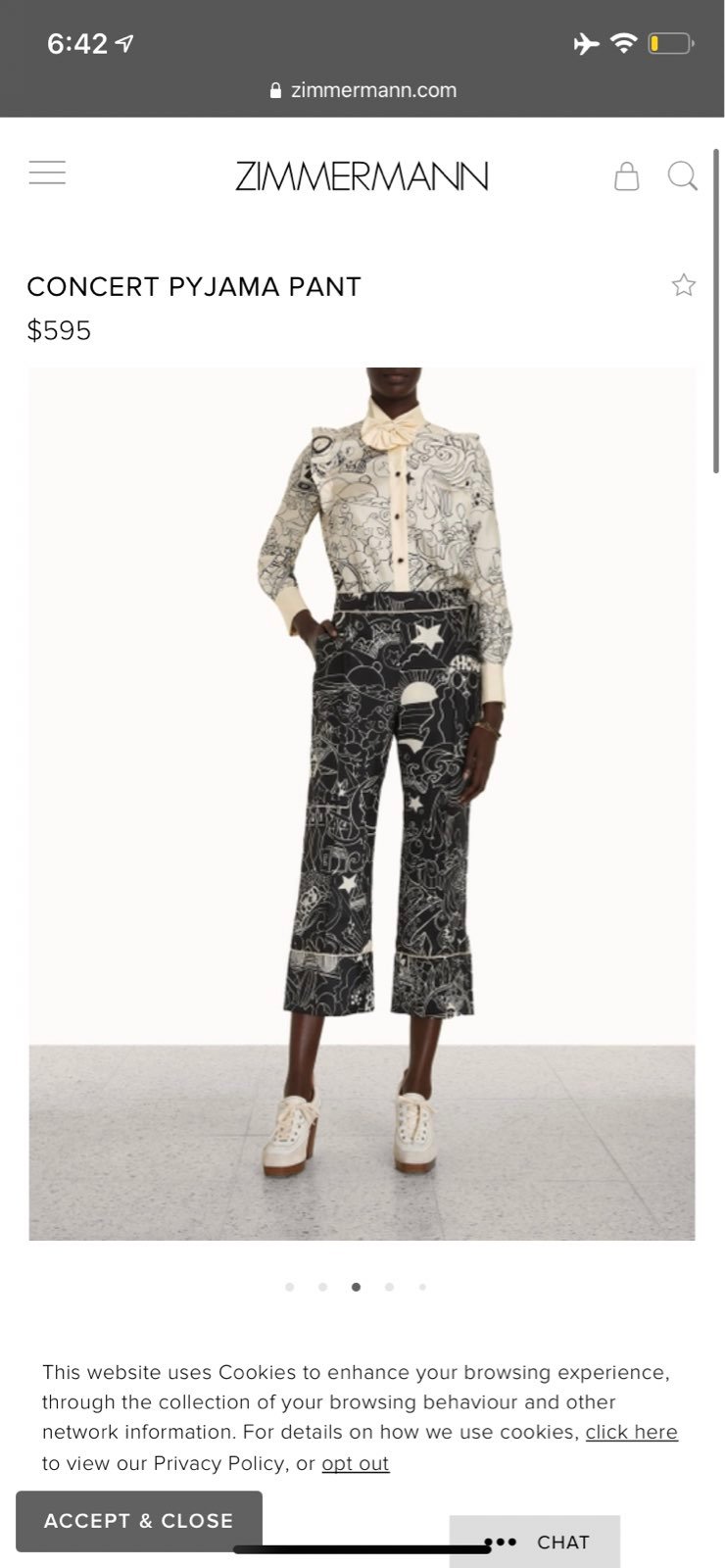 Zimmermann concert silk pants, size 1