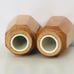 Ralph Lauren Italy Olive Wood Salt & Pepper Shakers Blue Enameled Lids S & P