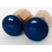 Ralph Lauren Italy Olive Wood Salt & Pepper Shakers Blue Enameled Lids S & P