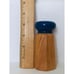 Ralph Lauren Italy Olive Wood Salt & Pepper Shakers Blue Enameled Lids S & P