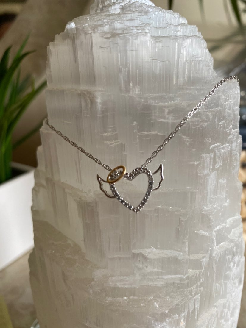 Diamond angel heart Necklace
