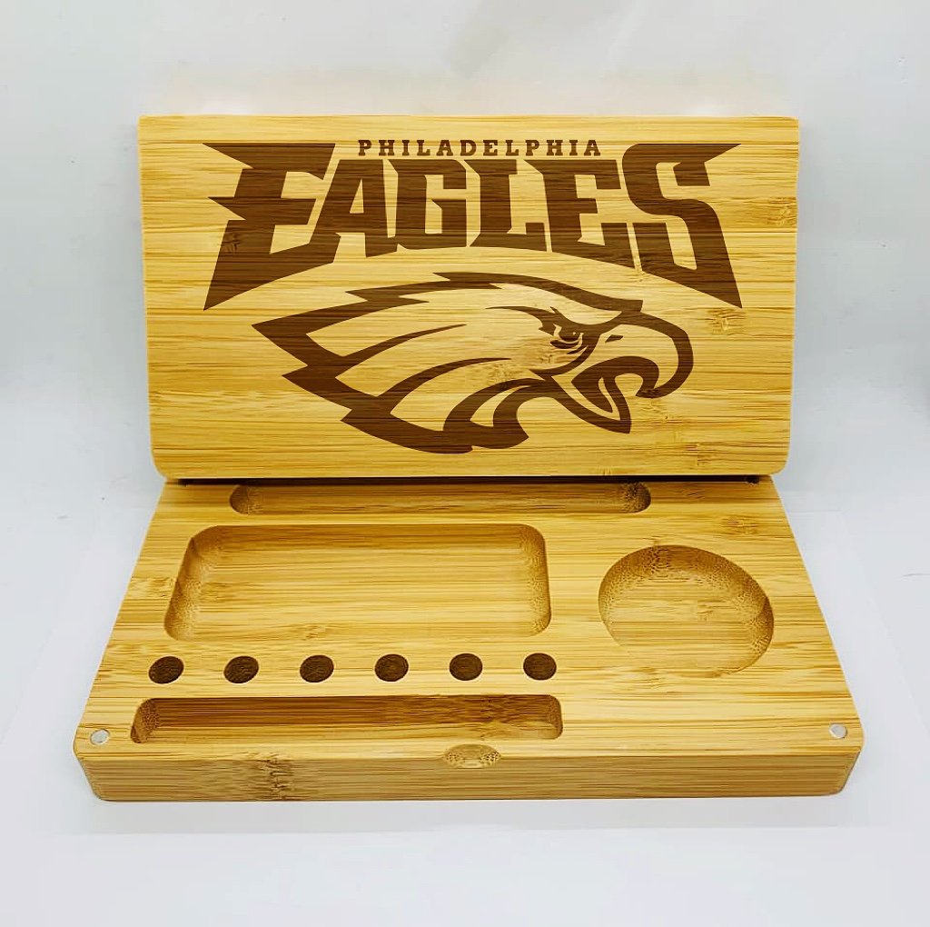 Philadelphia eagles laser engraved magnet back flip style rolling tray