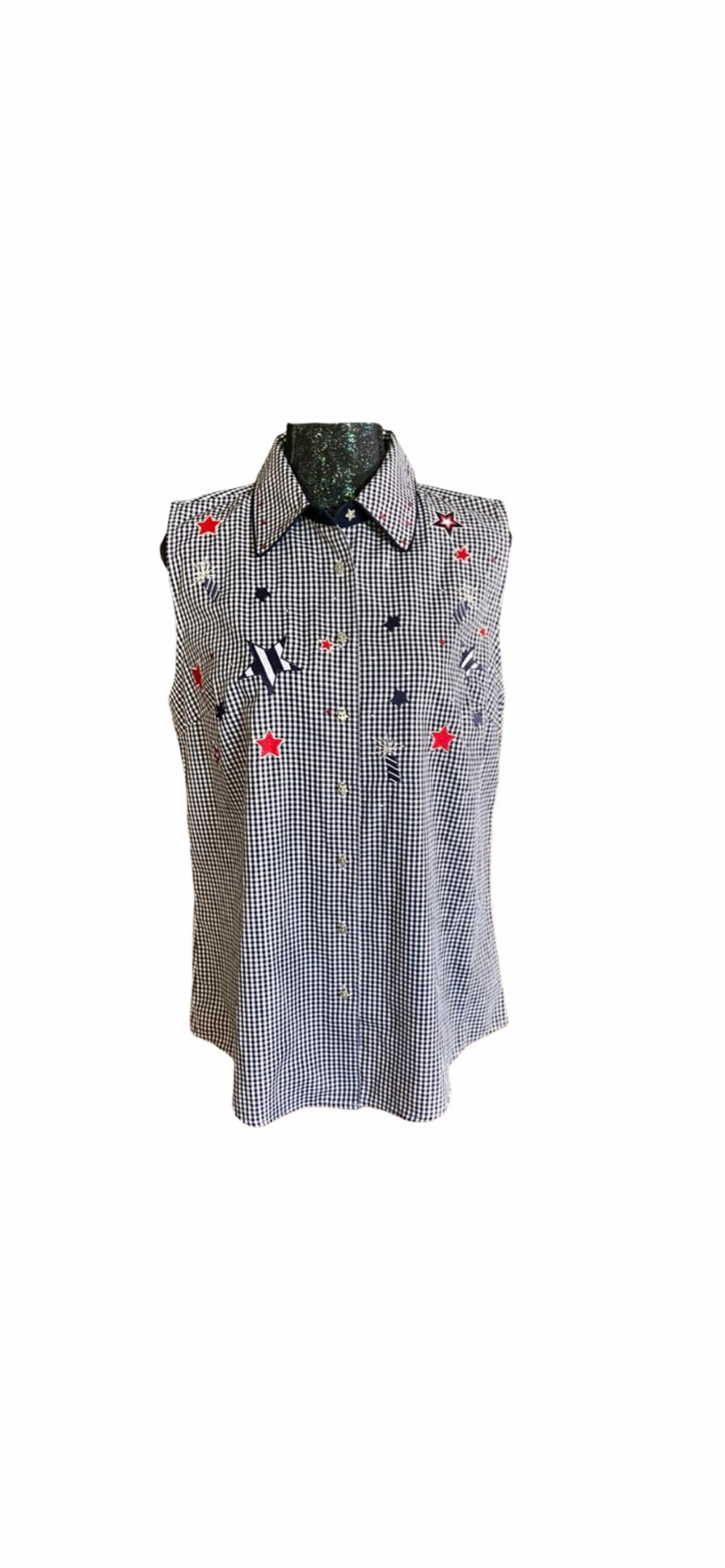 Karen Scott Sport Gingham Sleeveless Top