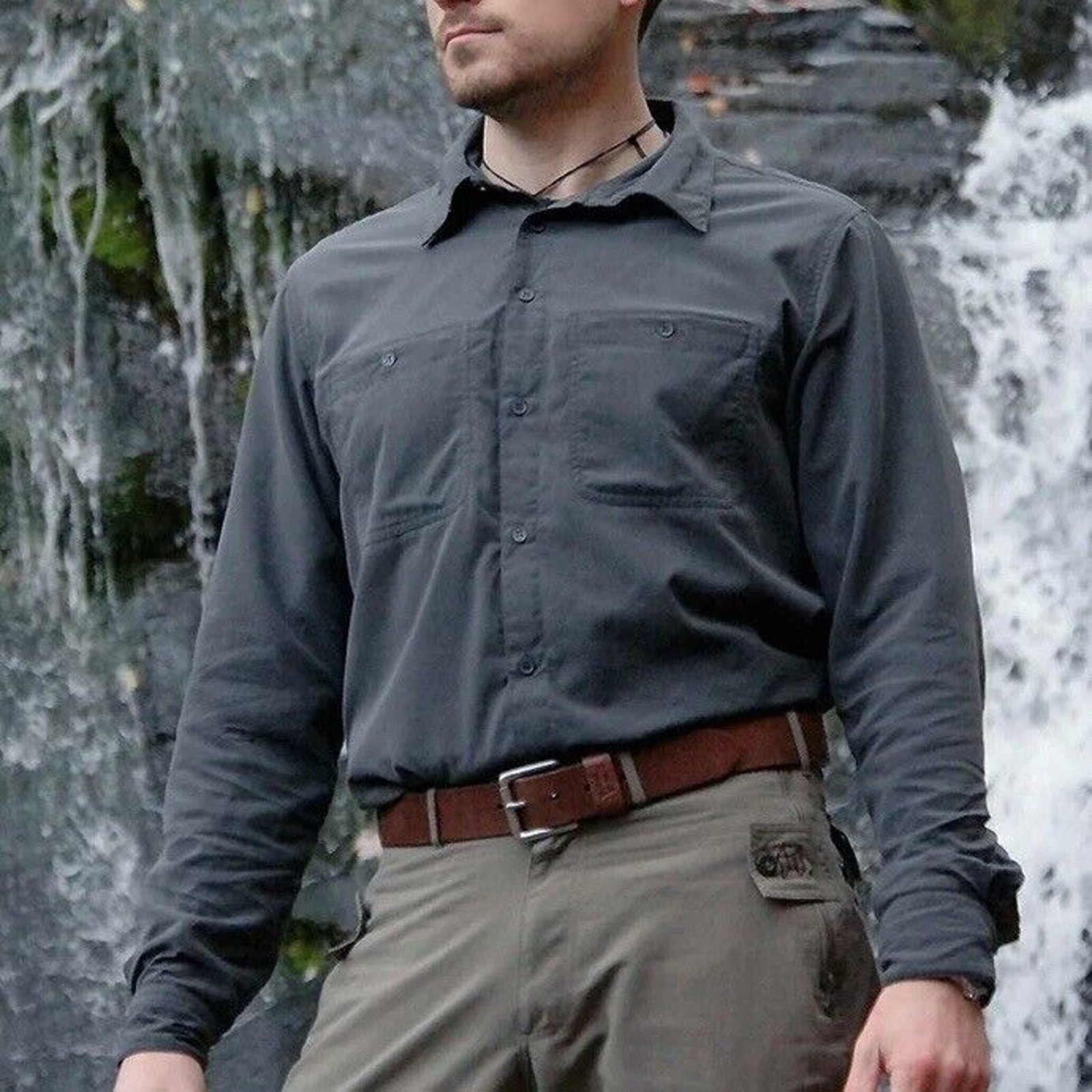 Clothing Arts Gray Pick Pocket Proof Adventure Travel Shirt Mens XXL