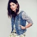 Free People Blue Hooded Distressed Denim Jean Jacket size XS