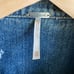 Free People Blue Hooded Distressed Denim Jean Jacket size XS
