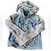 Free People Blue Hooded Distressed Denim Jean Jacket size XS