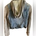 Free People Blue Hooded Distressed Denim Jean Jacket size XS