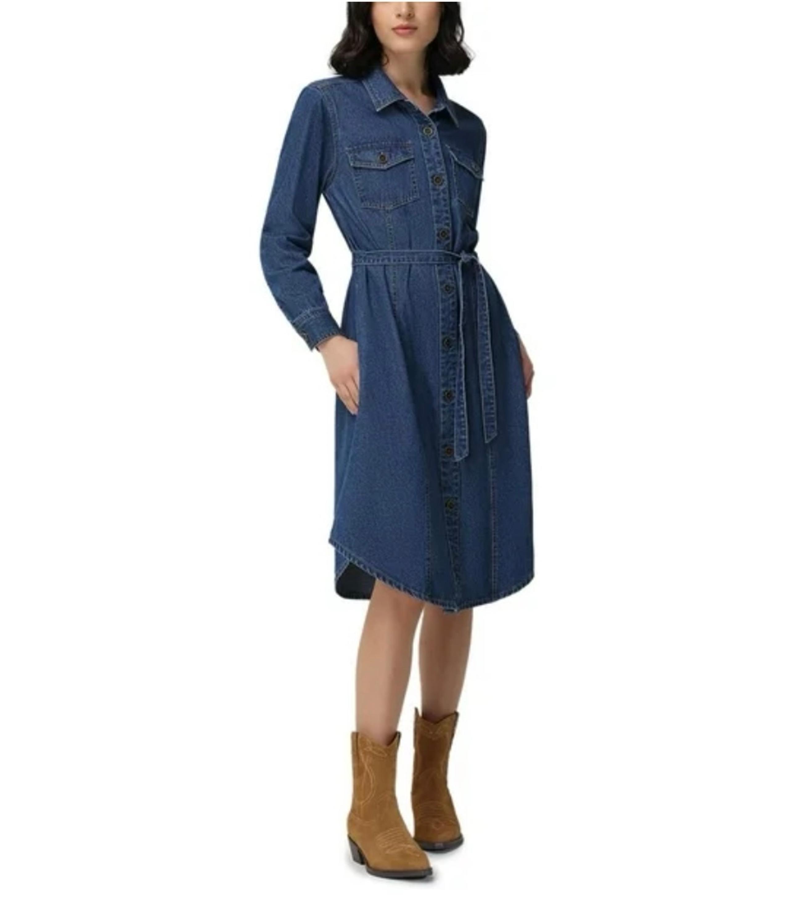 Frye Women's Denim Midi Button Front Dress X-Small