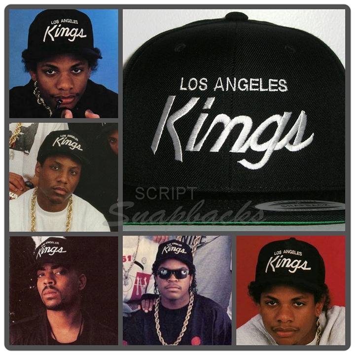 新品 LA Los E EAZY NWA Black Snapback Hat Cap Script Kings Angeles 帽子