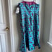 Aidan Maddox Teal Jacquard Trumpet Dress Burgundy Floral Prom Sz 12 NWT