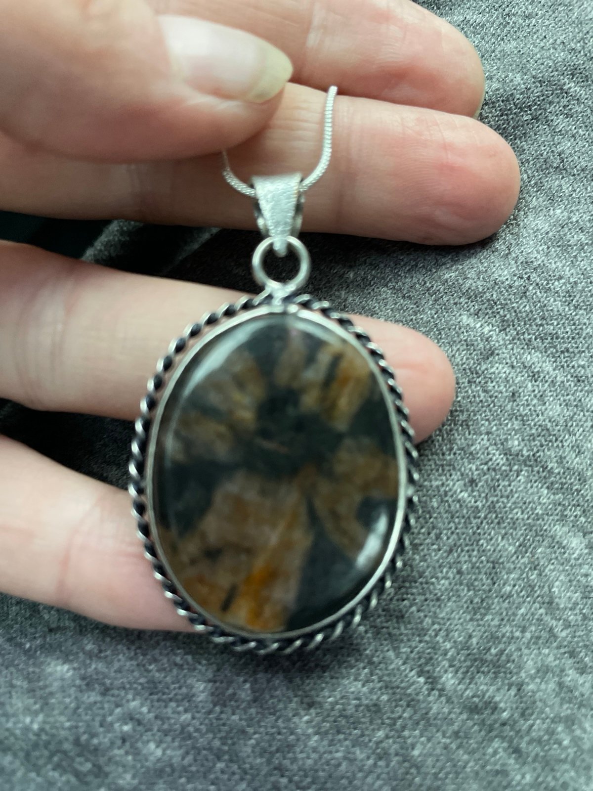Chiastolite pendant