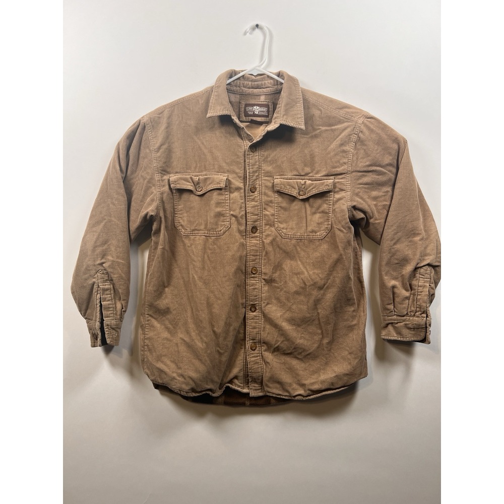 Levi's Strauss Corduroy Jacket Men's Large Brown Plaid Flannel Lining Shacket