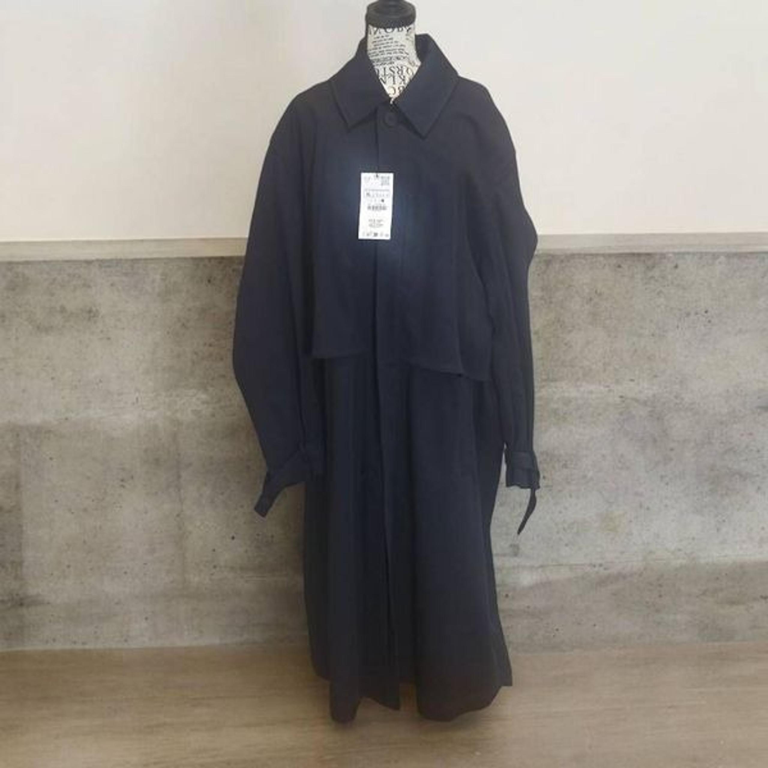 Zara Mens Dark Navy Blue Trench Coat in Size XL MSRP $169