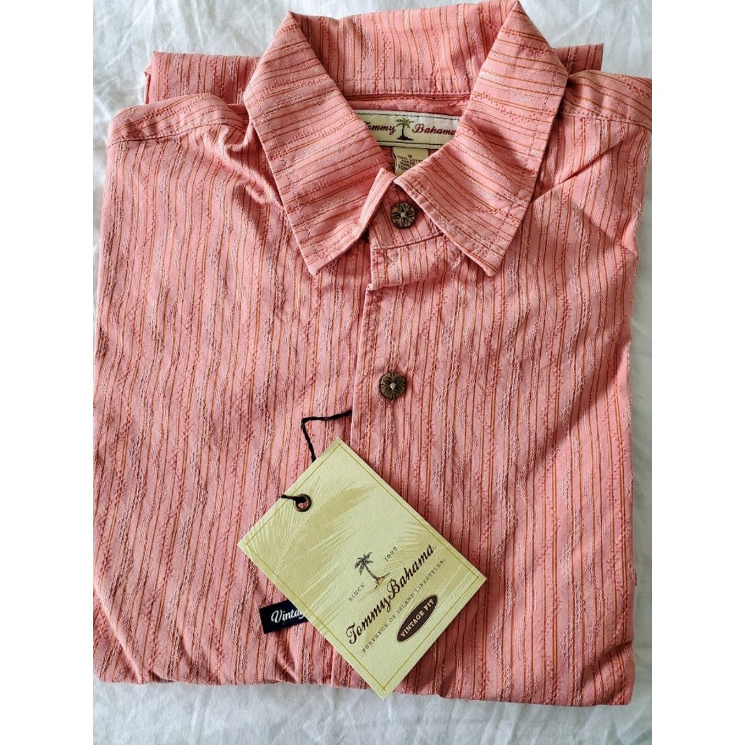 Tommy Bahama Wasabi Wave Vintage Button Up Men's SS Shirt S New w Tags