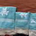 Set of Three Vintage Bath Towels w/ Handmade Crochet End and Embroidered Flowers