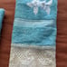 Set of Three Vintage Bath Towels w/ Handmade Crochet End and Embroidered Flowers