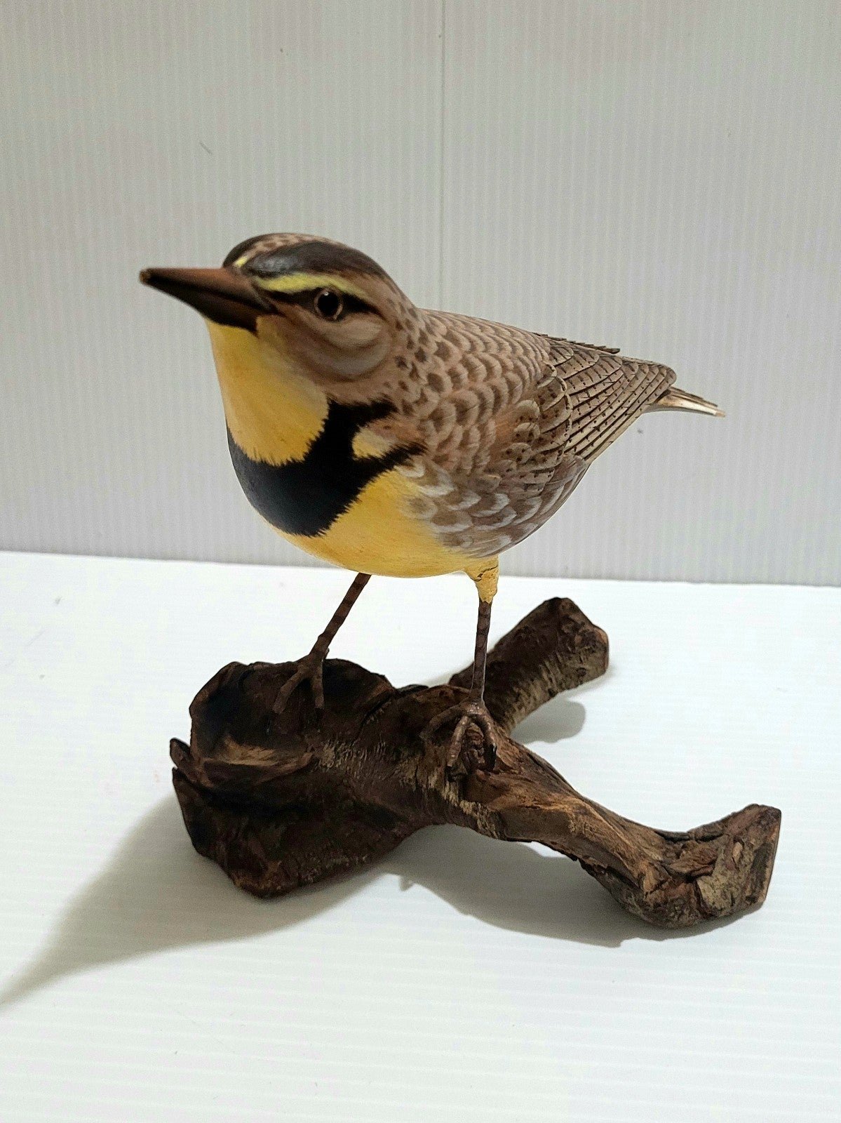 Original Wood Carving American Lark By Robert Swan 7 Tall.