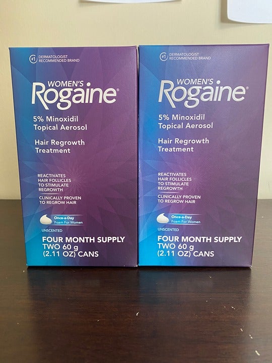 LOT 2 Rogaine Women Foam Hair Loss & Regrowth 5% Minoxidil 4month NEW 12/24
