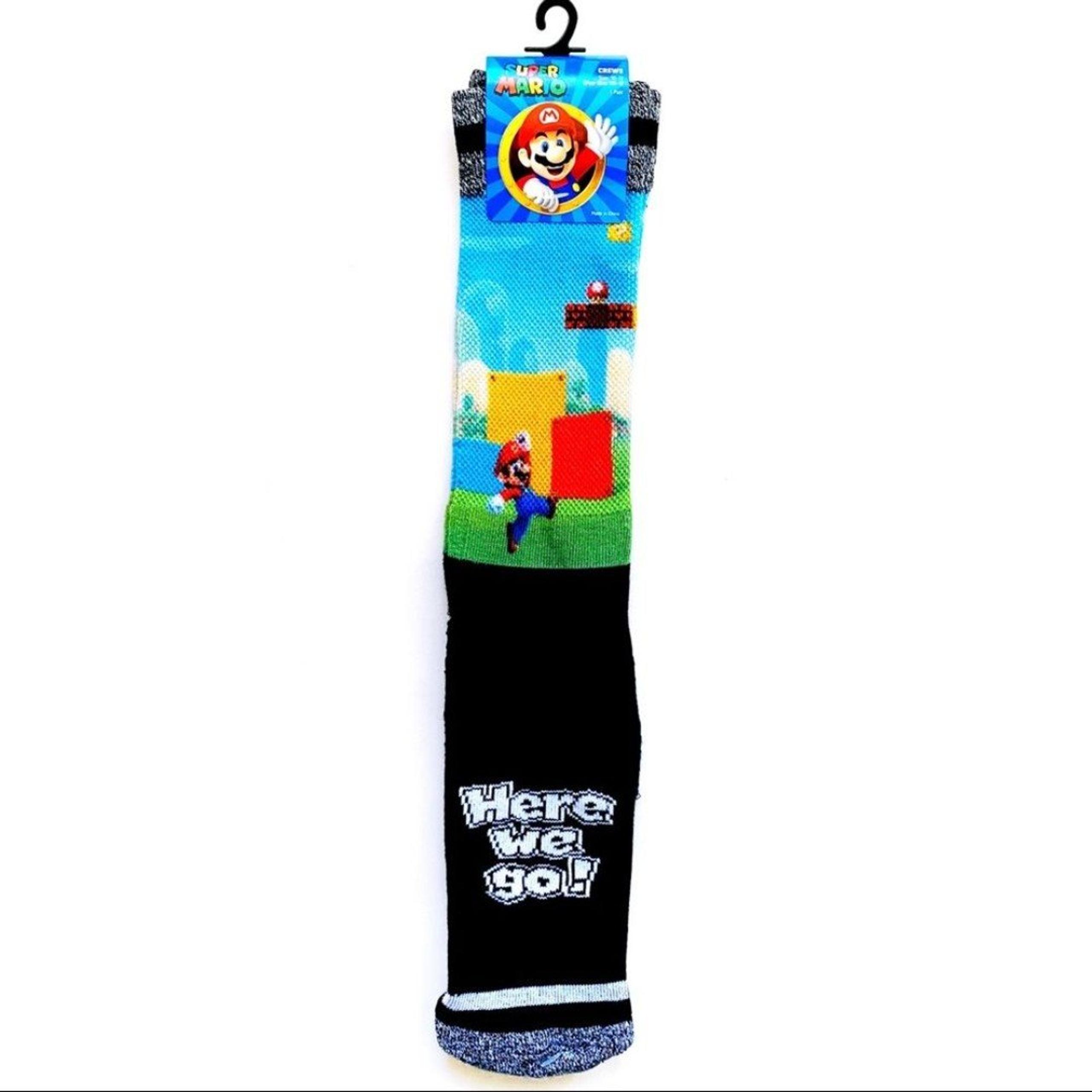 Nintendo Super Mario Bros Crew Socks Video Game Fun Novelty Gift Mens Womens