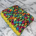 Handmade Lap Afghan Blanket Throw Crochet 40”x 40 Granny Square Neon Fiesta