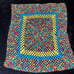 Handmade Lap Afghan Blanket Throw Crochet 40”x 40 Granny Square Neon Fiesta