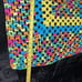 Handmade Lap Afghan Blanket Throw Crochet 40”x 40 Granny Square Neon Fiesta