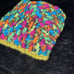 Handmade Lap Afghan Blanket Throw Crochet 40”x 40 Granny Square Neon Fiesta