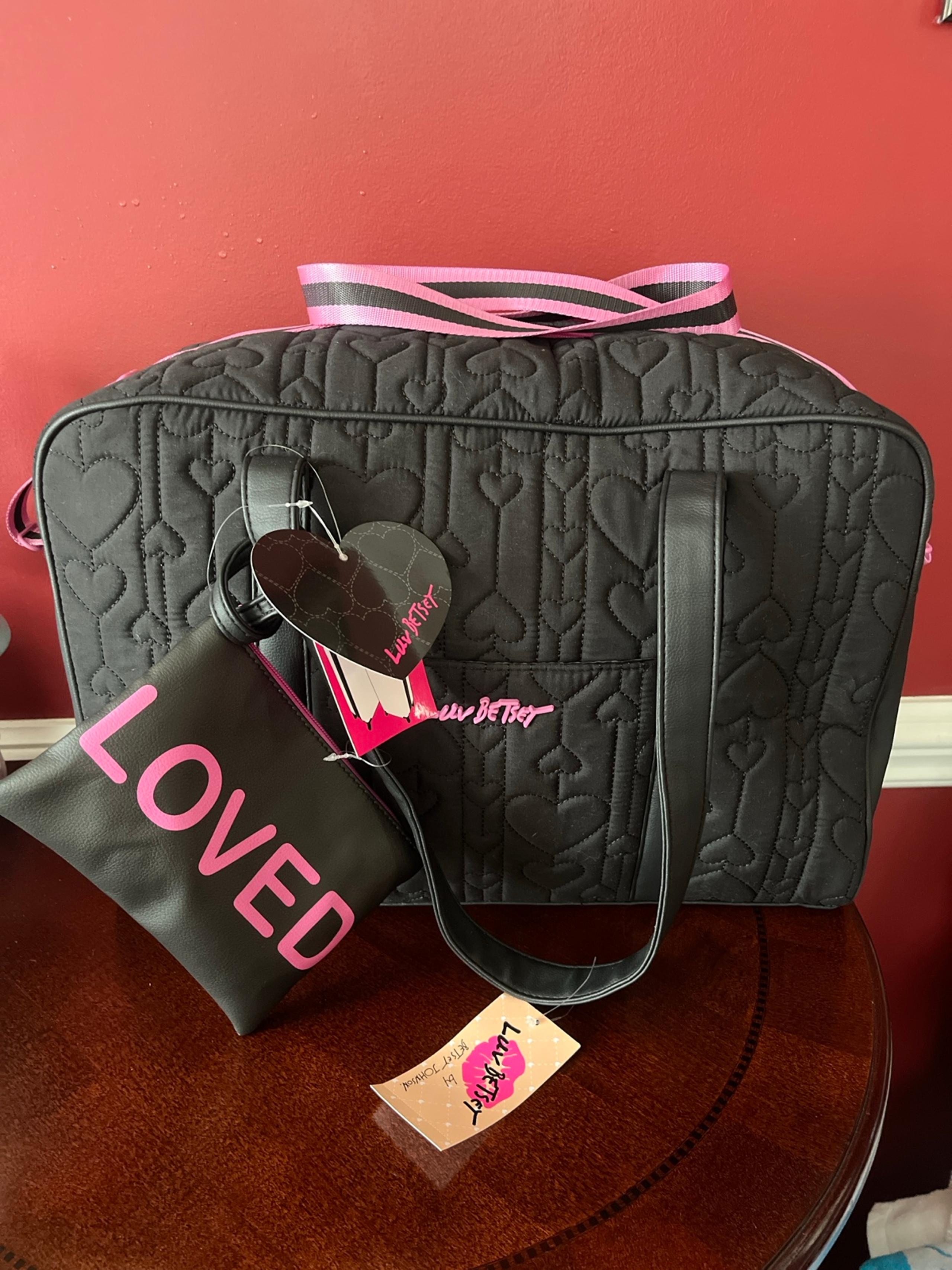 Betsey Johnson Luv Betsey Large Weekender Overnight Travel Bag+Pouch -NWT