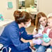 Children’s dental educational toy and book set. Promotes brushing and flossing