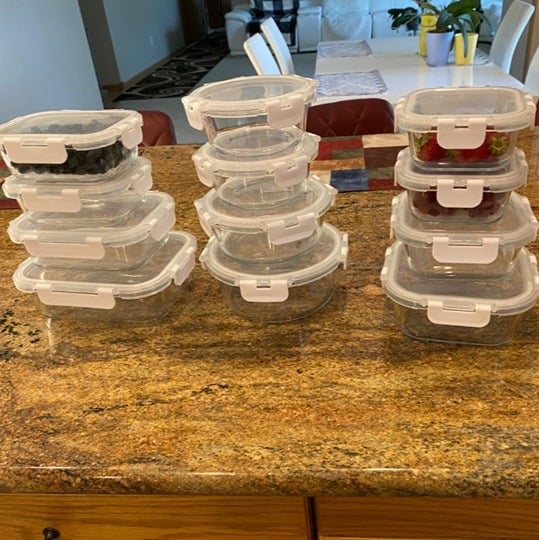 24-Piece Glass Food Storage Containers with Upgraded Snap Locking Lids