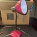 Pink plastic desk goose neck lamp base 17 inches tall Tested Work