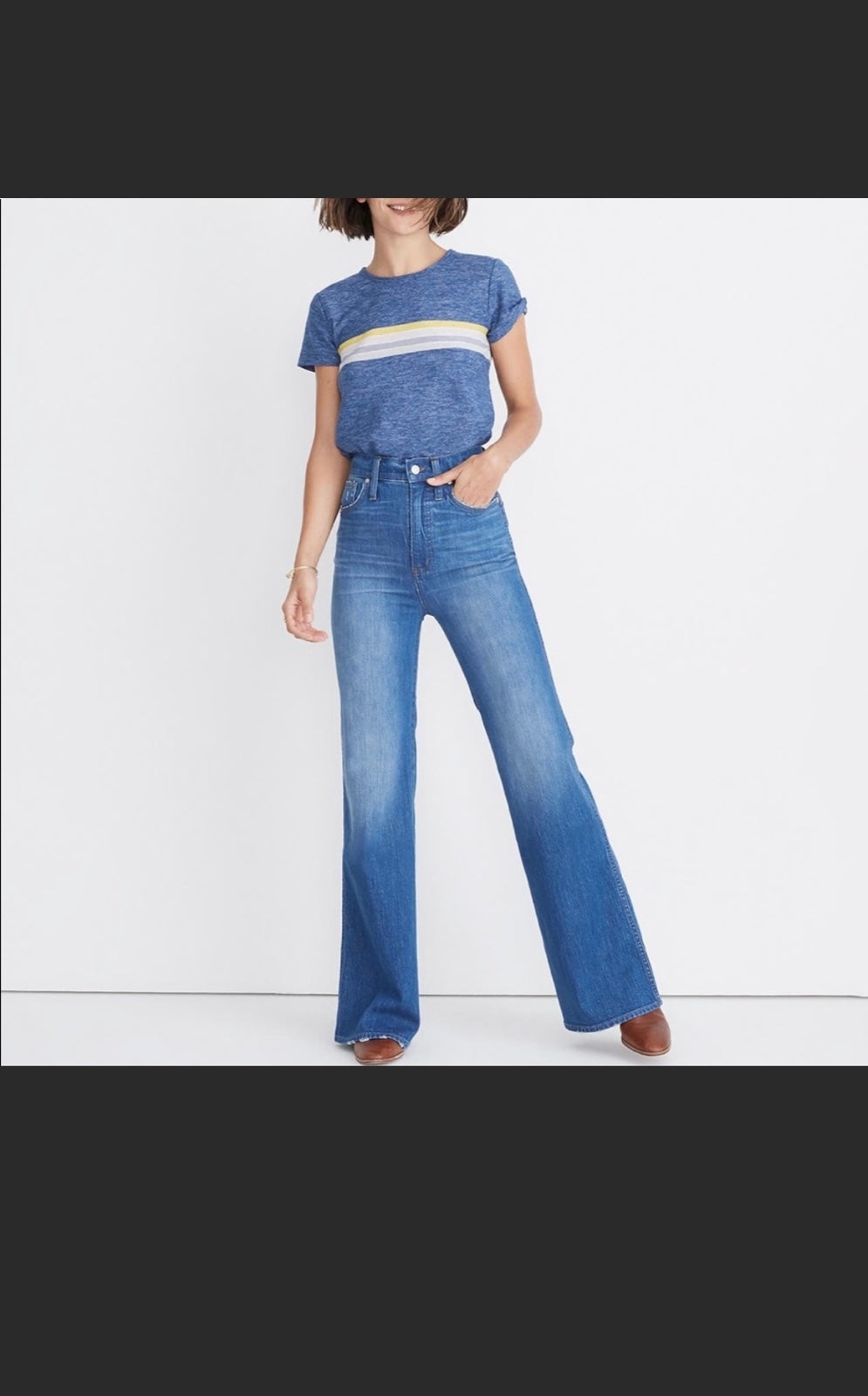 MADEWELL HIGH RISE FLARE JEANS IN MOSSBROOK WASH
