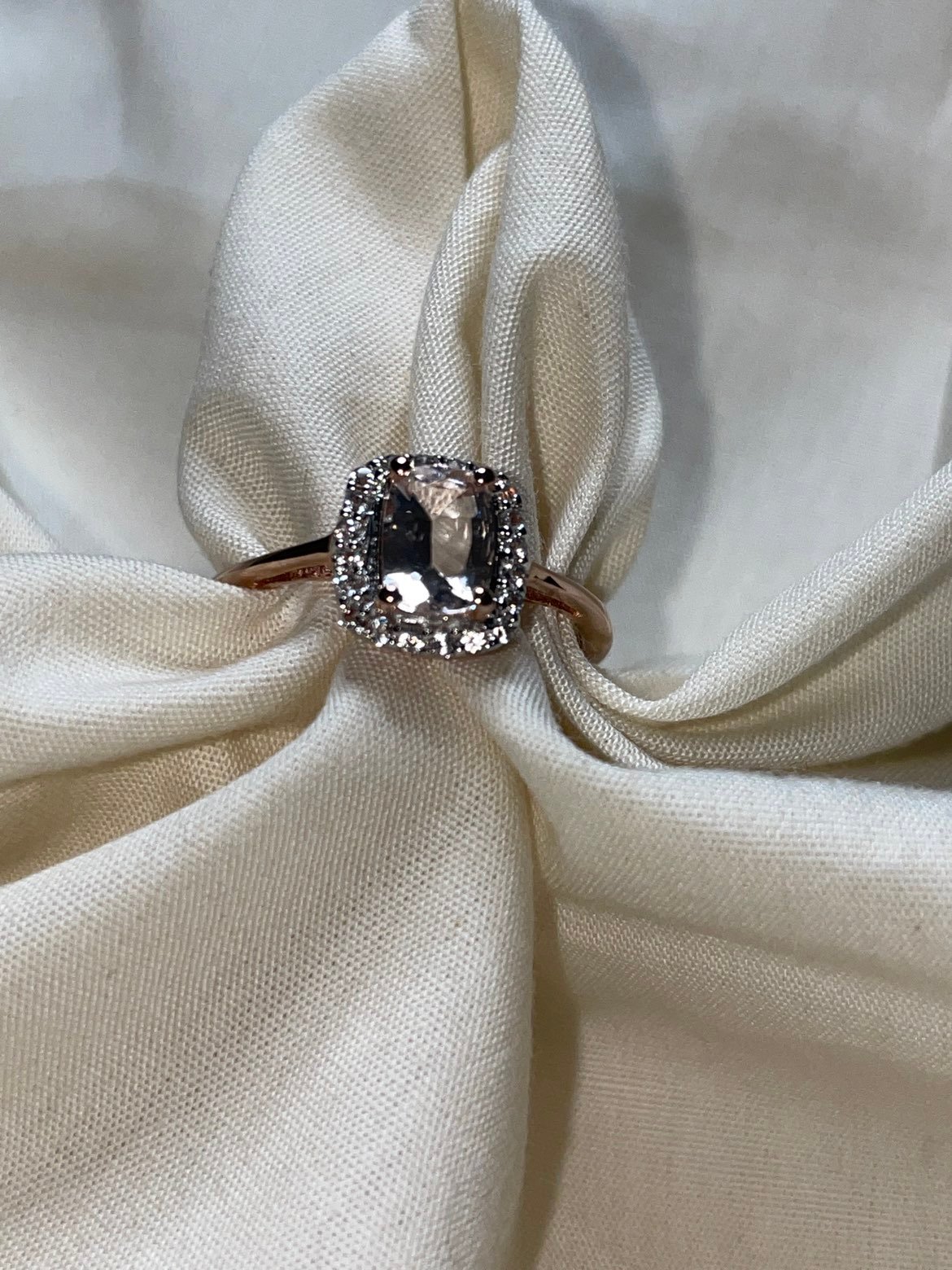 Emerald and Topaz Rose Gold Ring