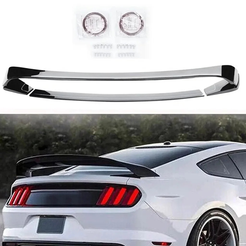 2015-2021 Ford Mustang GT350 Rear Spoiler (Four Part) Brand New Gloss Black