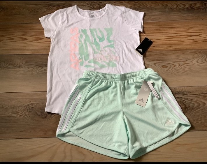 Adidas girls shorts outfit size LARGE(NWT)~PRICE IS FIRM, NO OFFERS ~