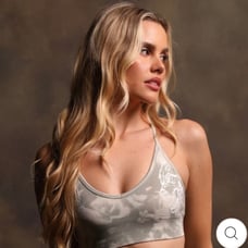 DARC SPORT “ TALE OF TWO WOLVES” CACTI CREAM JUMBO MARBLE SPORTS BRA ~ SMALL