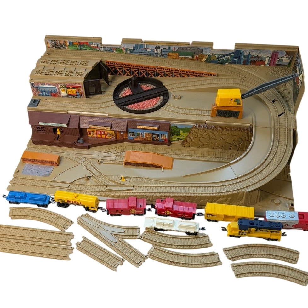 Vintage Hot Wheels 1983 Railroad Stow and Go Mattel Trains Train Track