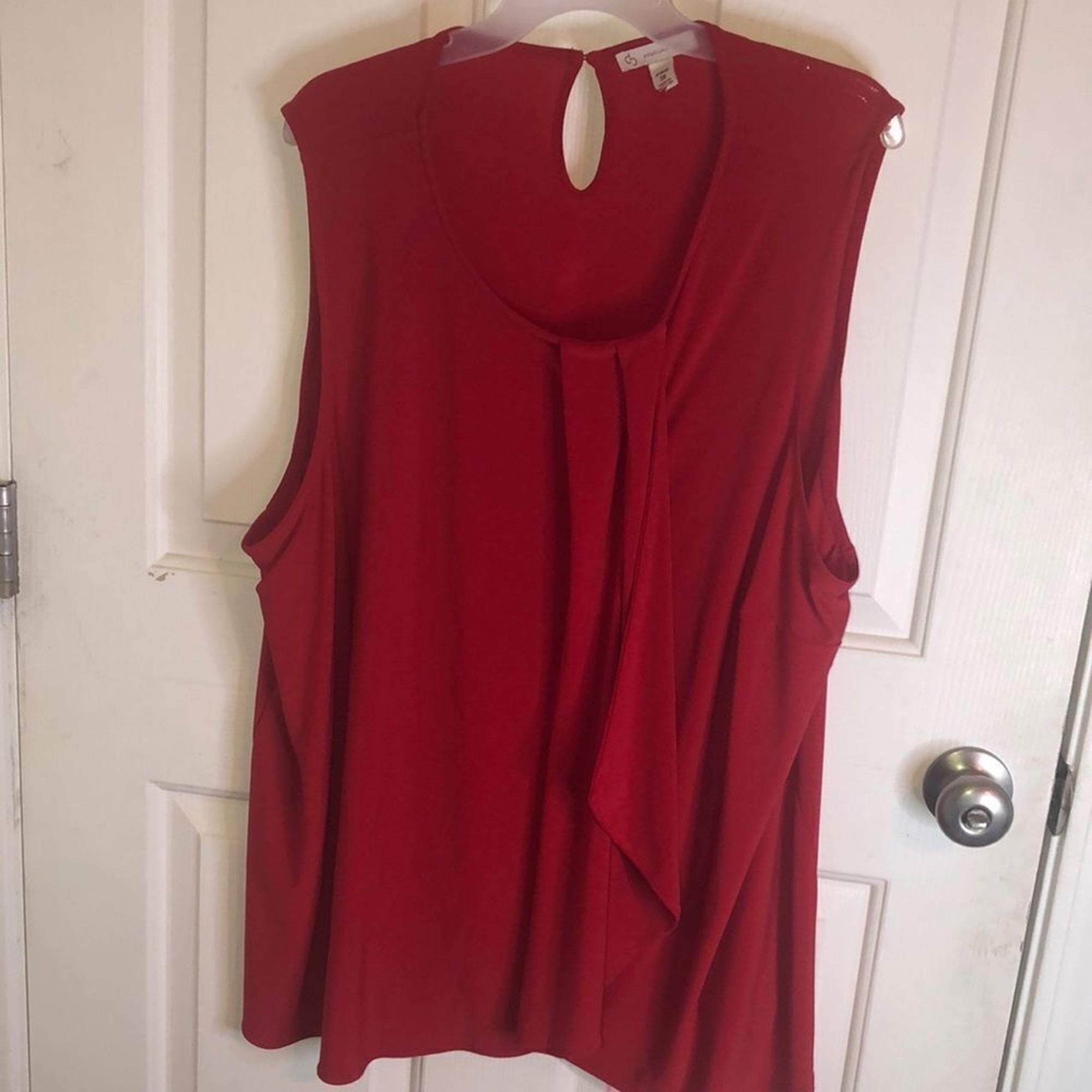 Dress Barn 3X Sleeveless Red Flowy Blouse