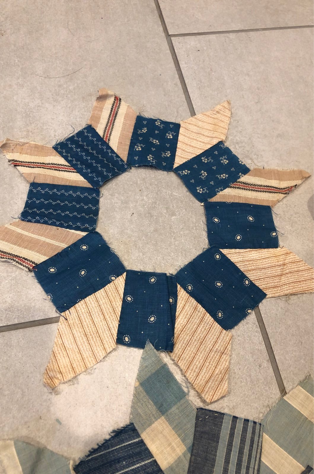 Antique quilt blocks - total of 34