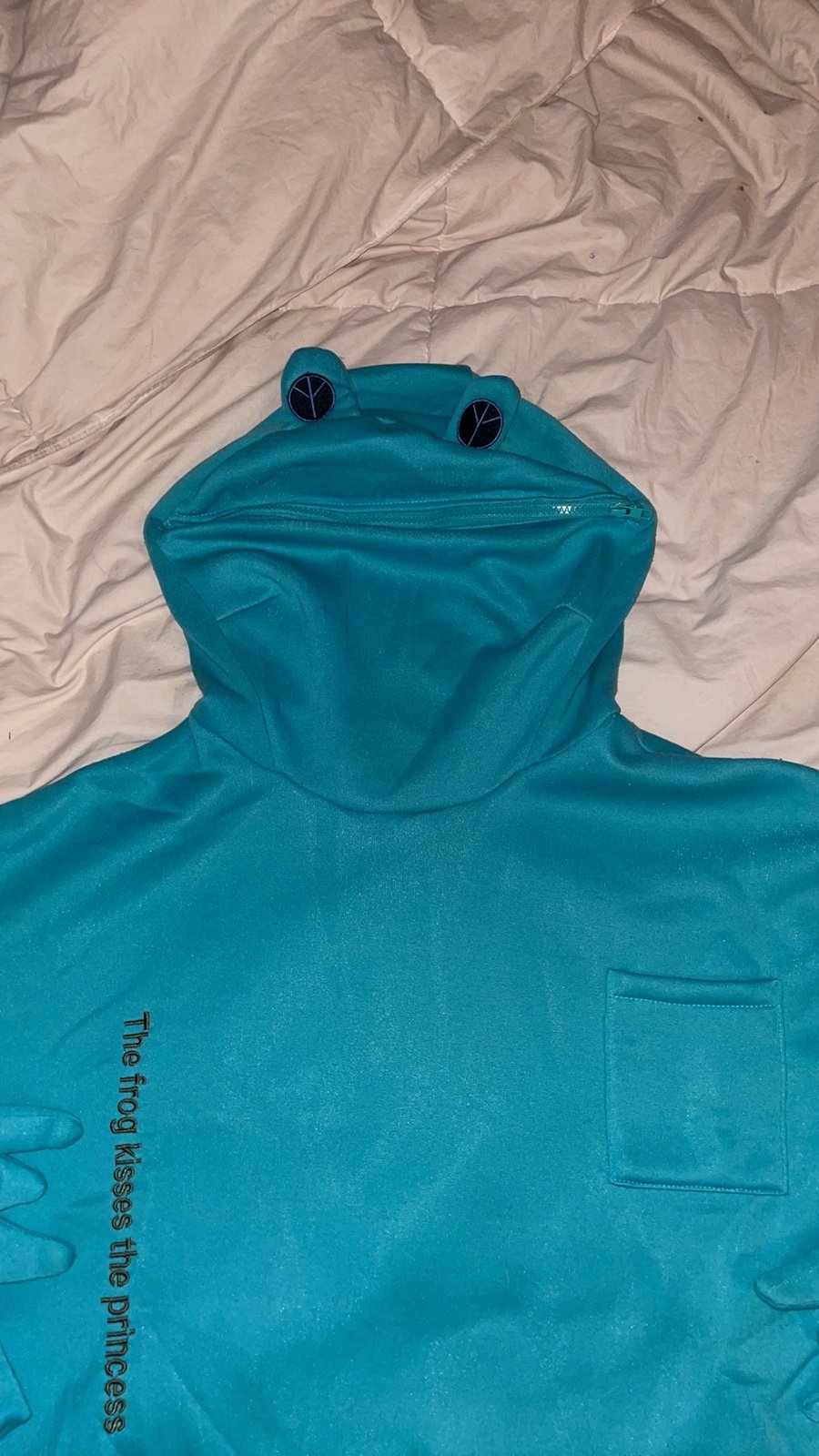 MODA KAW Womens The Frog Kisses The Princess Hooded Crop Sweatshirt Size M